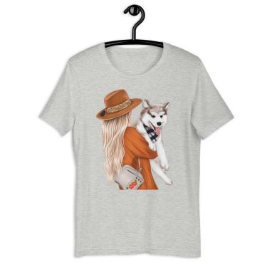 Imagem de Camiseta Blusa Feminina Garota Love Dog Husky-Feminino