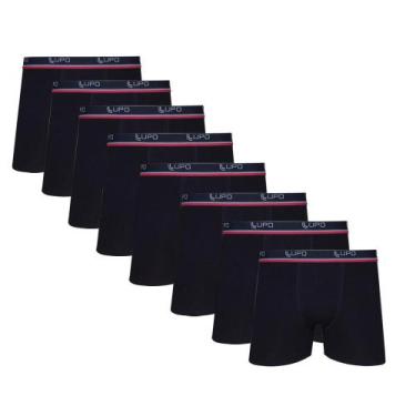 Imagem de Kit 8 Cuecas Boxer Adulto Lupo 523 Pretas, P, Preto