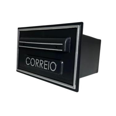 Imagem de Caixa de Correio modelo Moderna 5 Plástico Preta e Prateada - Ficone R