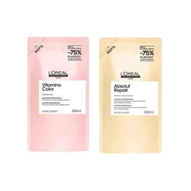 Imagem de Kit Refil Shampool Vitamino Color 240ml + Refil Shampoo Absolut Repair