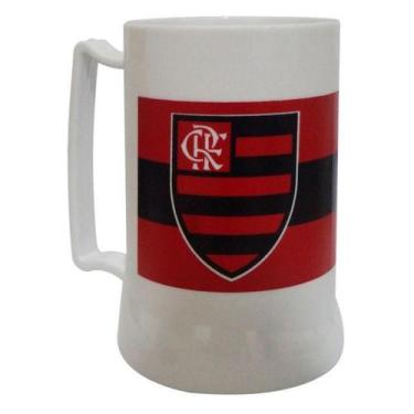 Imagem de Caneca Branca Gel Isolante Térmico 400Ml - Flamengo - Tascoinport