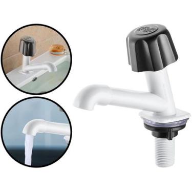 Imagem de Torneira Plástica Para Água Fria Lavatório Banheiro Tanque Pia Bancada
