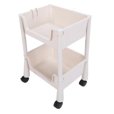 Imagem de Carrinho Utilitário Móvel Com Rodas, Prateleiras Móveis Compactas para Livros, Organizador de Carrinho para Casa, Escritório, Sala de Estudo (2º nível)