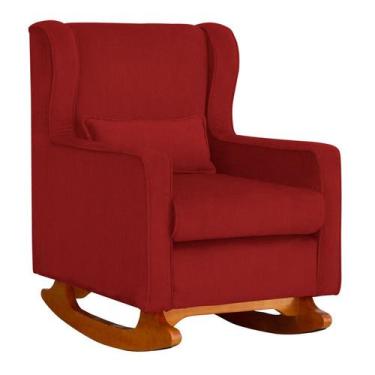Imagem de Poltrona Decorativa Aurora Balanço Vovo Suede Vermelho - FM - Fina Mob