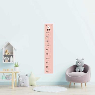 Imagem de Régua Adesiva Infantil Ursinho Cor De Rosa N09156 20x115CM - Adesivo B