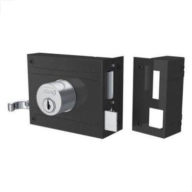 Imagem de Fechadura Sobrepor Portão Stam 701 100 Externa Inox 2 Chaves