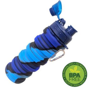 Imagem de Garrafa Silicone Gold Sports Retrátil Dobrável Portátil 500ml -BPA FRE