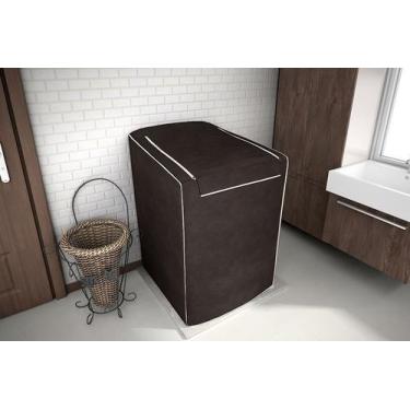 Imagem de Capa P/ Máquina de Lavar Roupas - C/ Zíper - 7Kg a 9Kg - Café - Adomes