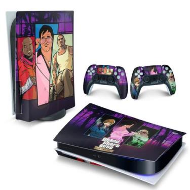Imagem de Adesivo Compatível PS5 Playstation 5 Skin Horizontal - GTA The Trilogy