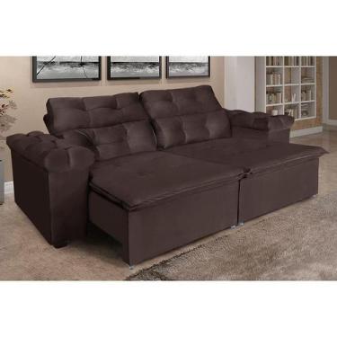 Imagem de  Sofá Grécia 2,00 metros Retrátil e Reclinável Veludo  Sofá na Web, Ma