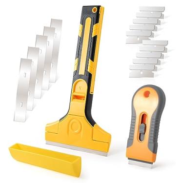 Imagem de Gomake Raspador de lâmina de barbear, pintura de parede, raspador de vidro com lâminas extras para adesivos, cola, tinta, remoção de adesivos, limpeza de fogão de vidro