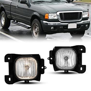 Imagem de CPW Conjunto de faróis de neblina compatível com [Ford Ranger 2004-2005] Luzes de neblina de substituição com lente transparente