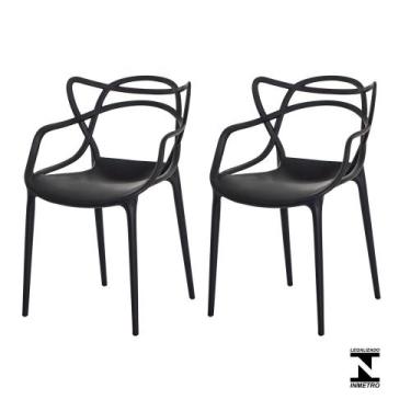 Imagem de Kit 2 Cadeiras Allegra Preta Sala Cozinha Jantar - Waw Design