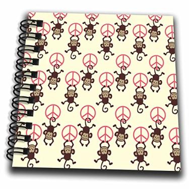 Imagem de 3dRose db_63456_3 macacos de sinal de paz - arte adorável - mini bloco de notas, 10 x 10 cm