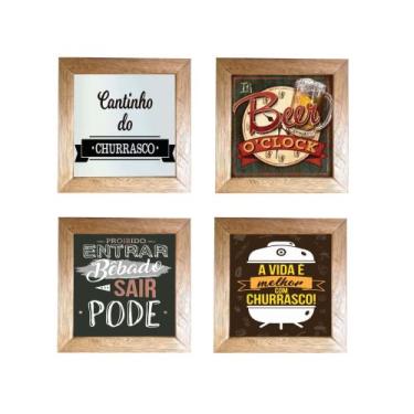 Imagem de Kit Quadros Area Gourmet Cantinho Churrasco Churrasqueira Cozinha Pare