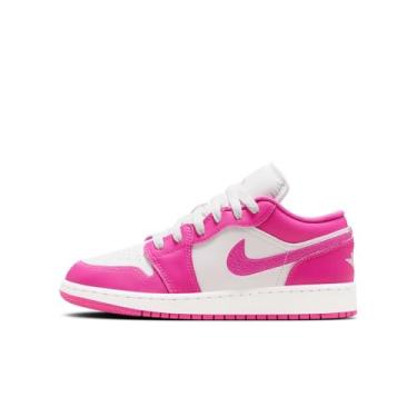 Imagem de Tênis infantil Air Jordan 1 Low SE (FJ3465-160, branco/lagosta/vela/vermelho), Rosa fogo/Íris Whisper-branco, 19
