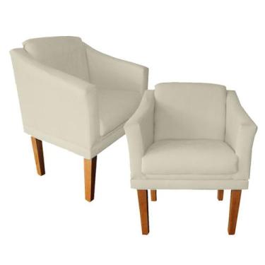 Imagem de Kit 2 Cadeiras Estofadas Gran Fael Para Recepção Empresa - Suede - Sv 