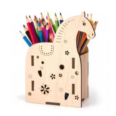 Imagem de Kit 5 Porta Lápis Cavalinho Mdf Cru 3mm - Artpical