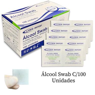 Imagem de Alcool Swab Gaze Alcool 70% Esteril Lenço Umedecido Com 100 Unidades -