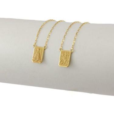 Imagem de Escapulário Aparecida São Jorge 8x12 65 Cm .85 Df Ouro 18k - JOIE JOIA