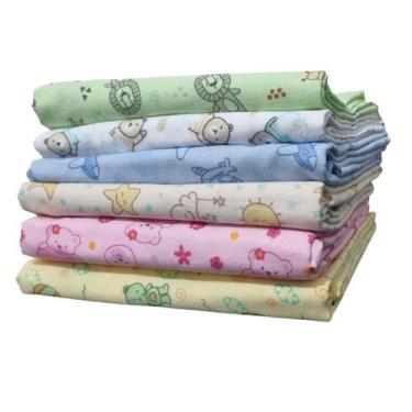 Imagem de Kit 3 Cueiro Manta Flanelado Liso E Estampado Bebê Minasrey - Mundo do