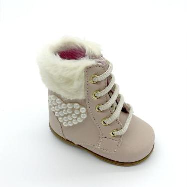 Imagem de Botinha Sapatinhos Bebe Calcados Infantil Sandália Unissex Rosa, 22