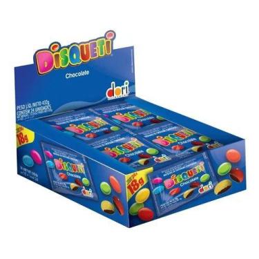 Imagem de Display c/ 24 Disqueti Chocolate Confeito 18g  - Dori