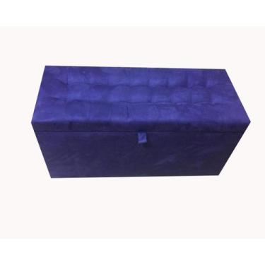 Imagem de Recamier puff baú em suede solteiro 100% mdf - roxo - Negromonte Store