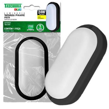 Imagem de Kit 4 Arandela Tartaruga Led Preta Ip65 24w Branco Quente 3000K - TASC