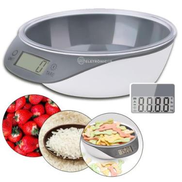 Imagem de Balança Digital de Cozinha Display LCD, Função Tara e Design Funcional
