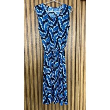 Imagem de Vestido Sem Mangas Com Cintura Regulável  e Traspassado Gola V Sem Man