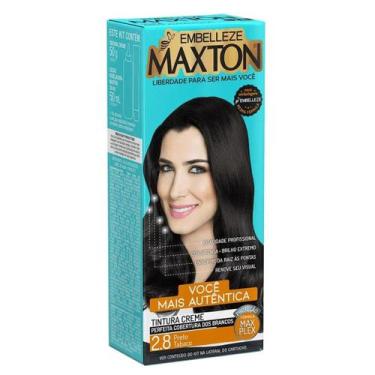Imagem de Kit Prático Tintura Creme Maxton 2.8 Preto Tabaco - Embelleze