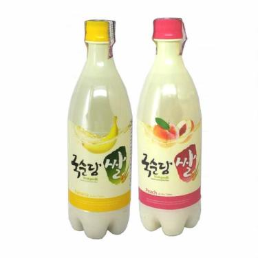 Imagem de Vinho de Arroz Coreano Makgeolli Pêssego e Banana 750ml - KOOK SOON