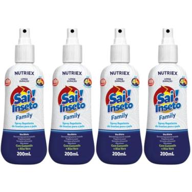 Imagem de Repelente de Inseto Suave Sai Inseto Family 4h Spray 200ml Kit 4 unidades