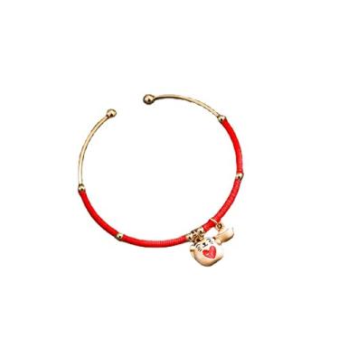 Imagem de Rockyu Pulseira, feminina, popular, pulseira de corda vermelha, ratos, primeiro ano de vida, boa sorte, amuleto, vermelho, rédeas, pulseira, feminina, personalidade, estudantes, pulseira vermelha, Aço