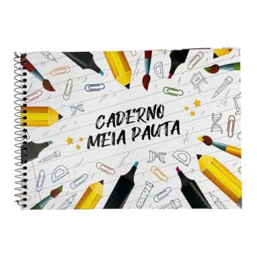 Imagem de Caderno Meia Pauta espiral capa dura horizontal 96 folhas