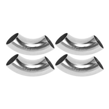 Imagem de Motoforti 4 peças 90 graus curva mandril cotovelo tubo de escape modificado carro tubulação tubulação 3,18 cm espessura OD 1,2 mm/18GA 32x100x1,2 mm 201 aço inoxidável 4 peças
