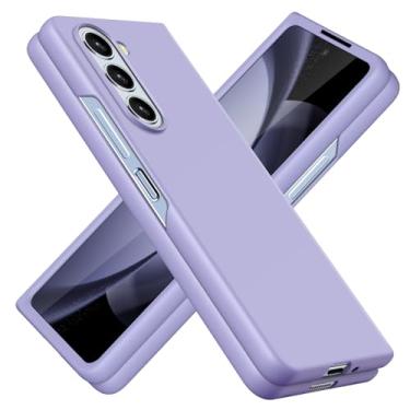 Imagem de JUNAUTTB Capa para Samsung Galaxy Z Fold5 ultrafina fosca PC capa protetora rígida, com proteção para lente da câmera, capa de telefone simples durável slim fit 19.3 cm roxa JUS05-25