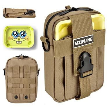 Imagem de MZIPLINE Bolsa à prova de cheiro, bolsa de ombro transversal com forro de carbono, Caqui, Small, À prova d'água