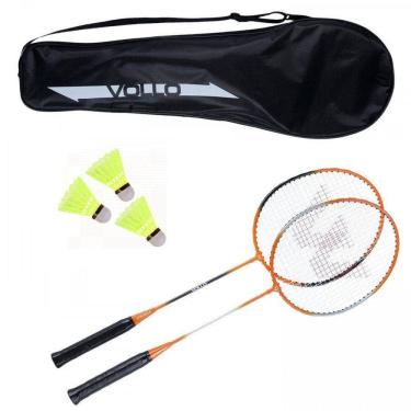 Imagem de Kit Badminton com 2 Raquetes 3 Petecas