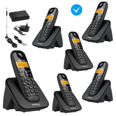 Imagem de Telefone Sem Fio Com 5 Ramal Entrada Chip 3G Combo Oficial - Intelbras