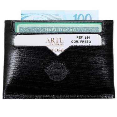 Imagem de Carteira  Slim Porta RG Cartões e CNH Artlux em Couro 954, Preto