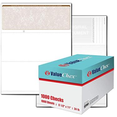 Imagem de VersaCheck ValueChex – 1000 cheques de voucher empresarial em branco – Tan Classic – 1000 folhas # 1000 – Verifique no topo