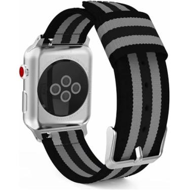 Imagem de Pulseira de nylon para Apple Watch Ultra 8 7 6 5 4 SE de 49 mm, 45 mm, 44 mm e 40 mm, pulseira esportiva para IWatch 3 de 42 mm e 38 mm (azul branco, 42 mm, 44 mm, 45 mm-49 mm)