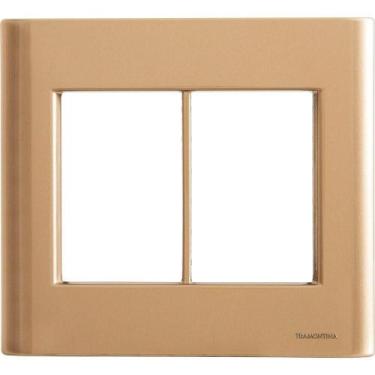 Imagem de Placa 6 Postos 4x4 Tramontina Giz Ouro Metalizado Sem Suporte Tramonti