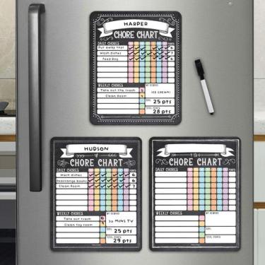 Imagem de Tabela de Tarefas Dry Erase para Crianças (x3 ou Mais) - Quadro Negro
