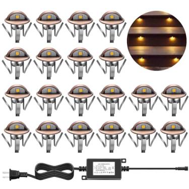 Imagem de QACA Luz De Escada Led De Baixa Voltagem À Prova D'Água Ip65 Para Áreas Externas 1-2/5" Embutida Em Madeira Led Para Iluminação De Deck, Quintal, Jardim, Pátio, Degrau, Paisagem, Caminho, Decoração,