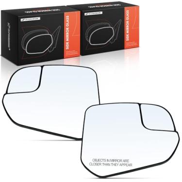 Imagem de A-Premium Vidro espelhado não aquecido do lado do motorista e do passageiro de 2 peças com placa de suporte compatível com Ford Transit Connect 2014-2018 - Espelho plano e convexo com vidro Spotter