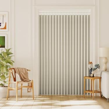 Imagem de H.VERSAILTEX Cortina de linho 100% blackout para porta sanfonada para privacidade de porta dobrável cortina de armário divisória de quarto persiana de porta deslizante com ganchos, 1 painel, L 250 x