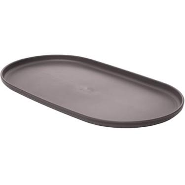 Imagem de Kit 4 Travessas Oval Bambu Plástico 30x17cm Prato Bandeja Servir Petisco Lines Lyor